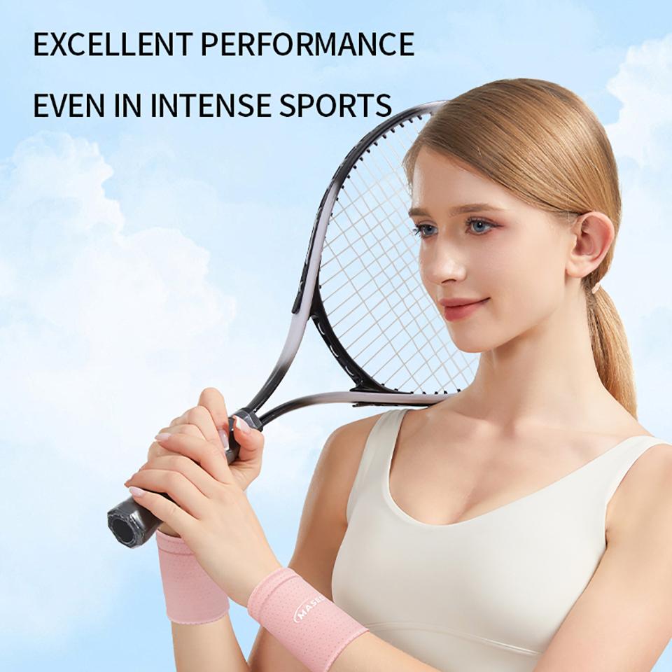 Summer Ice Silk Wrist Guards High Elasticity Sweat Absorbing Sports Wristbands for Tennis Badminton Fitness