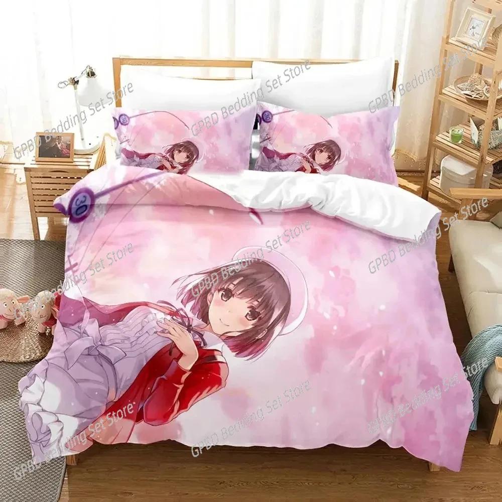 Anime Saekano Megumi Kato Beding Set 3D Printed Suitable for Bedrom Soft Duvet Cover Set With Pilowcases Children Kids Home Textile