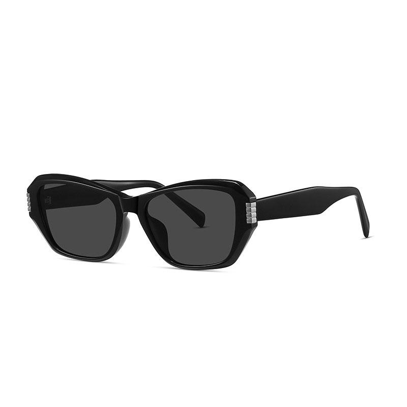 High-quality Women vintage tortoiseshell cat eye sun glasses trendy personality square rivets nylon acetate sunglasses 2025 acetate sunglasses