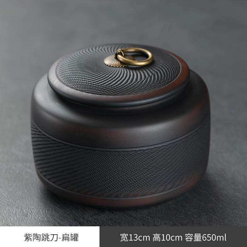 tea organizer Porcelain Purple pottery tea can Sealed moisture-proof jar ceramic purple clay awaken tea jar Pu erh storage jars
