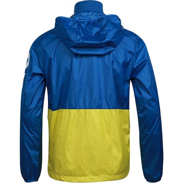 Adidas Color Block Design Logo Print Hooded Jacket Men Jacket Blue AJ3680