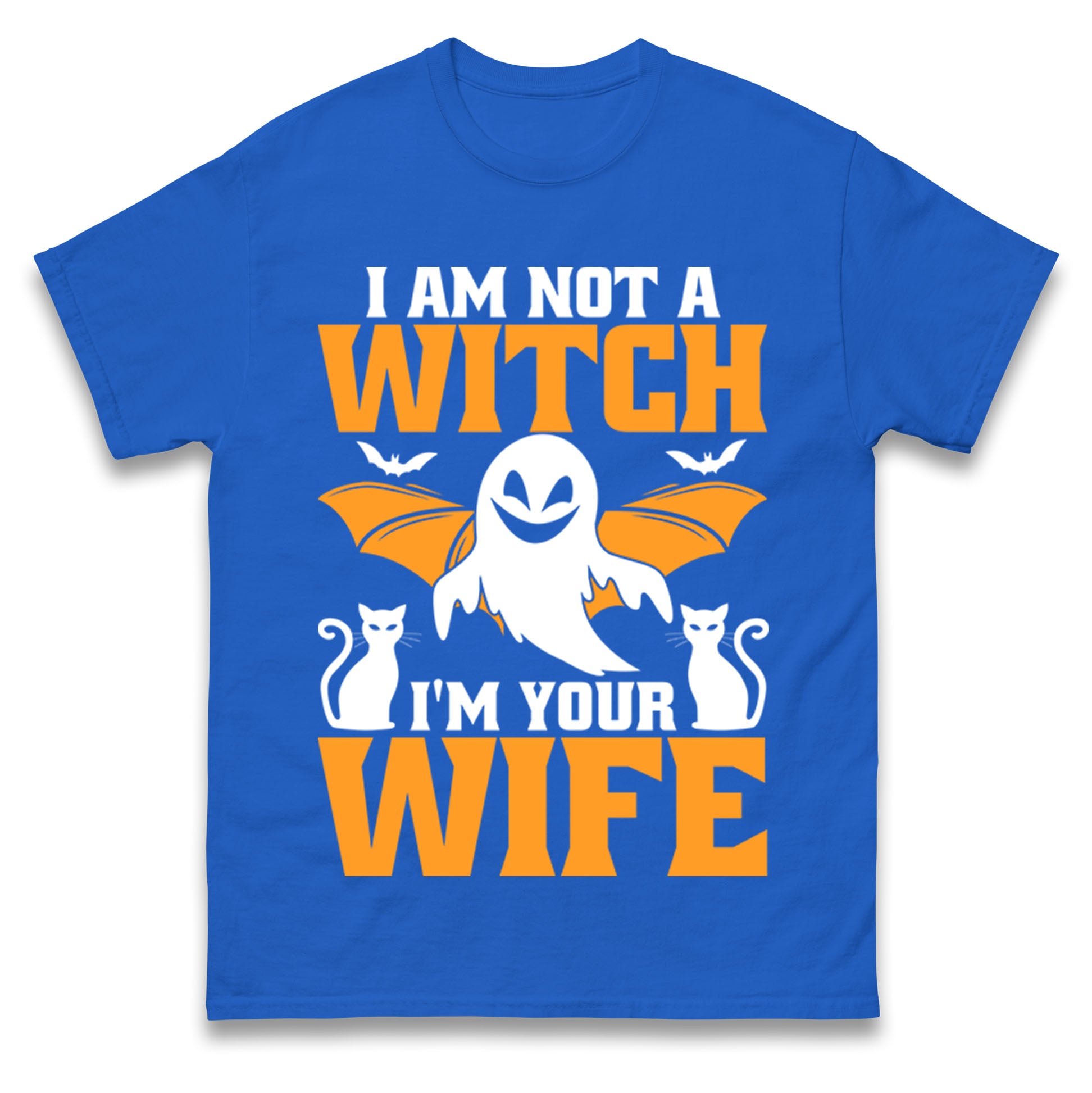 Im Not A Witch Im Your Wife Halloween Mens T Shirt Womens Tops Teess 2XL