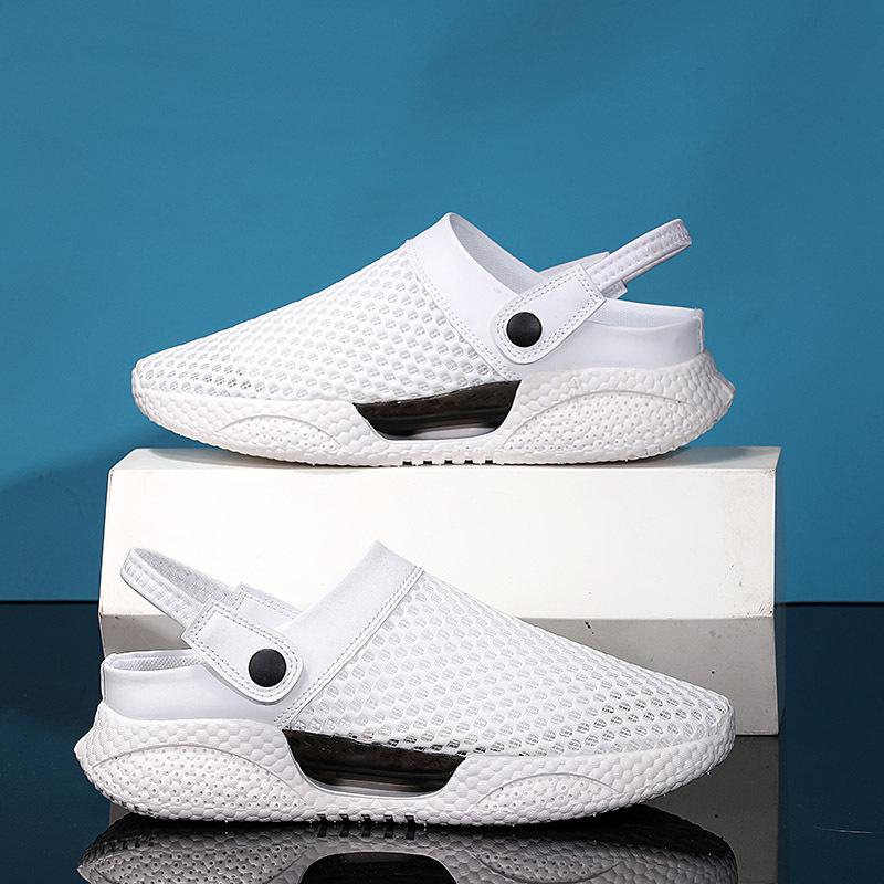

2025 new outer wear hole shoes men s summer bag head slippers men s non-slip sports casual height-increasing beach sandals 45