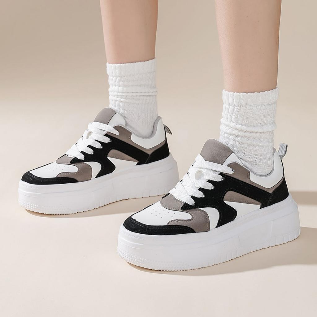 Thick Soled Women's Sneakers2026 NEW Fashionable and Comfortable Vulcanized Shoes Low Cut Height Increasing Women's Casual Shoes