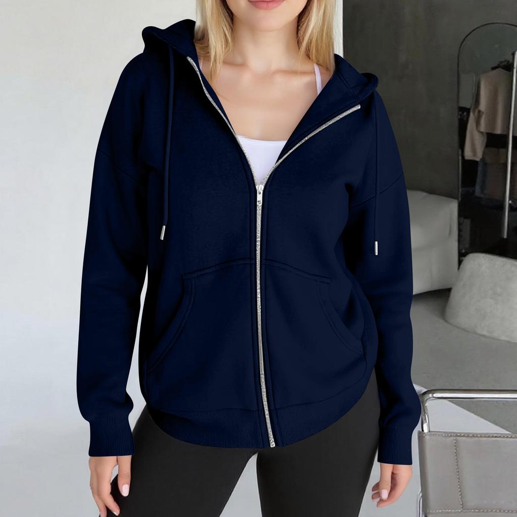 Womens Zip Up Hoodies Oversized Sweatshirts Fall Fashion Outfits Casual Jackets