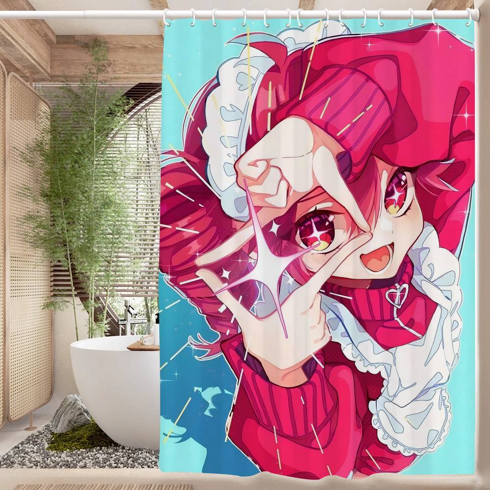 Popular Virtual Singer Kasane Teto Anime Shower Curtain Summer Beach Bathroom Decorative Shower Curtain, Waterproof