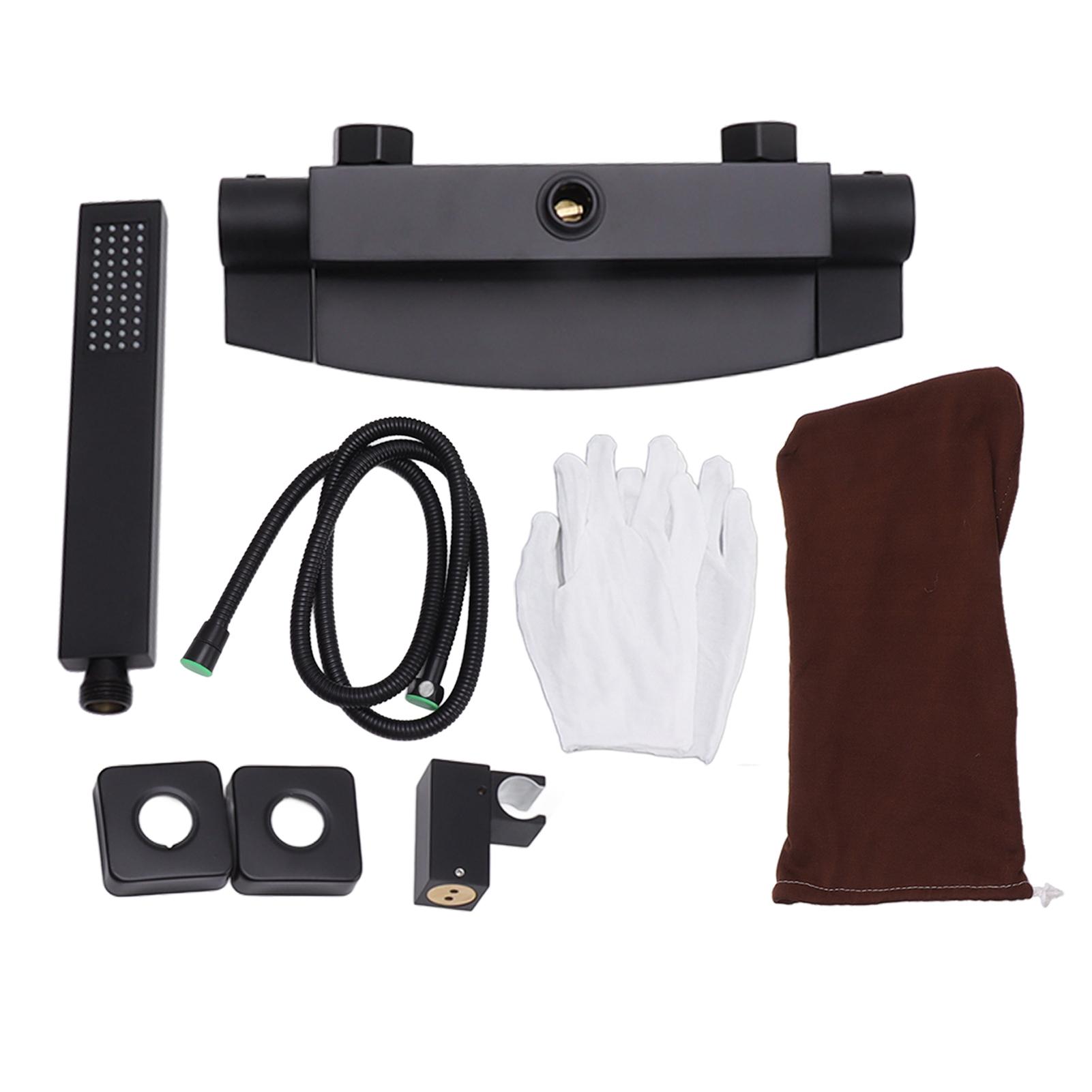 

Shower Faucet Set Waterfall Bathtub Faucet Double Control Wall Mount Shower Tub Faucet Set With чёрный