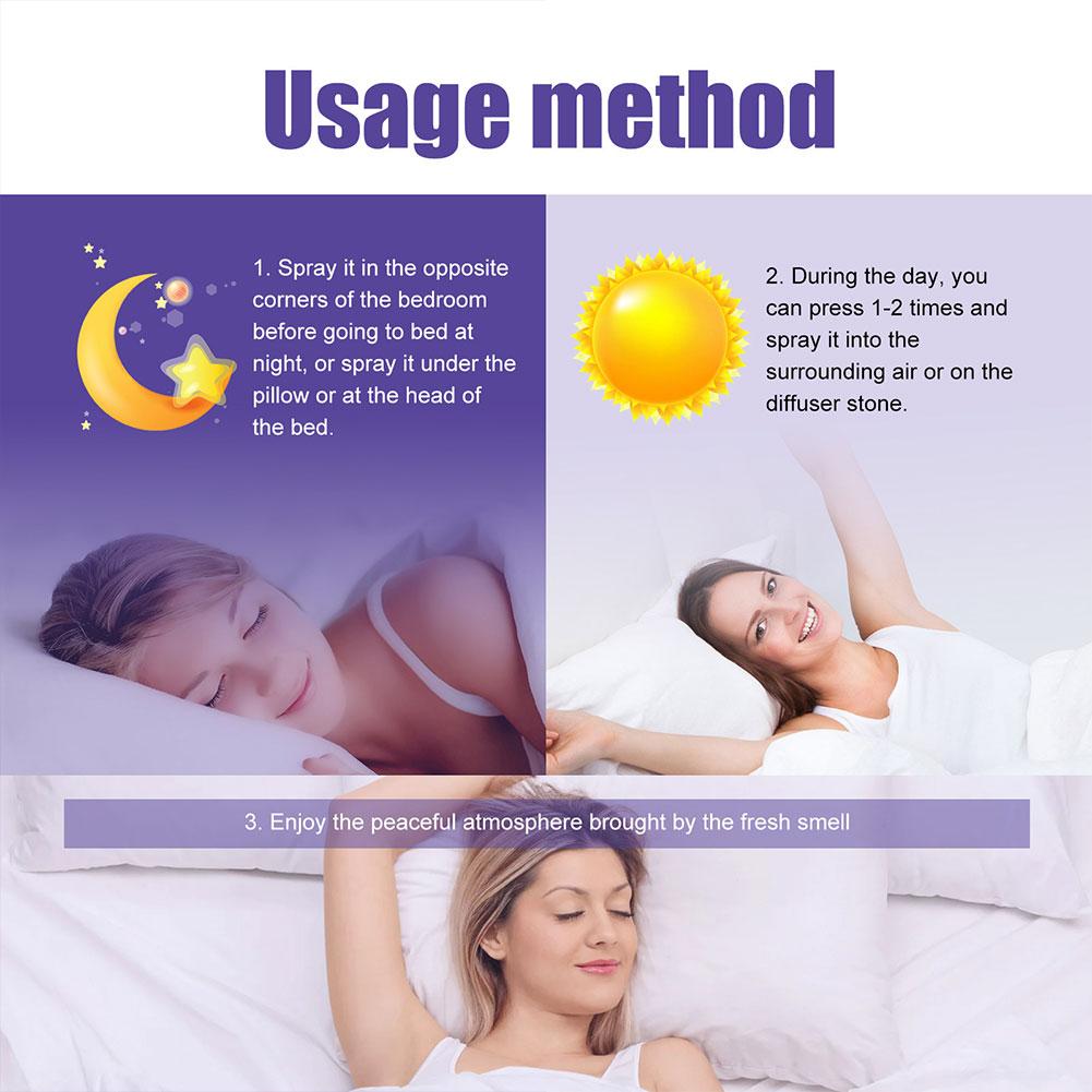 60Ml Lavender Sleep Spray Relieve Fatigue Anxiety Help Relaxing Body Aromatherapy Pillow Room Deep Sleep Natural Essential Oil