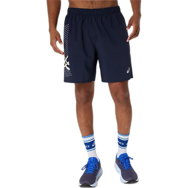 

Asics Logo Elastic Waist Pocket Five-Point Casual Shorts Men shorts Midnight-Blue 2011D298-400 M