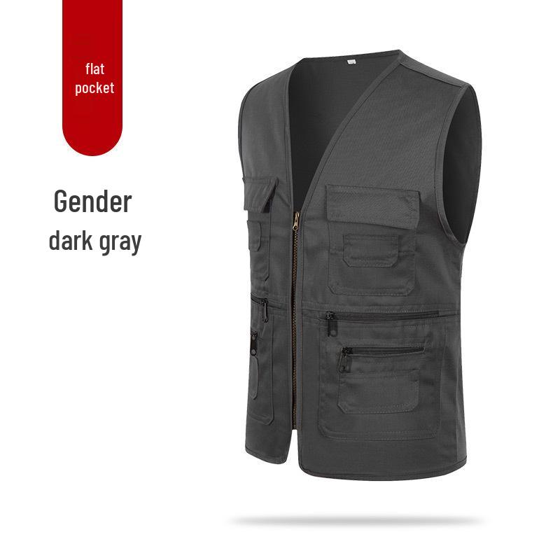 Custom Logo Multi-Pocket Reflective Safety Vest for Photography, Volunteers, and Construction