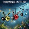 Solar Bees Lights Outdoor, Hanging Bee Solar Garden Lights Decor, Insect Bees Garden Decor for Outside, LED Bugs Lantern Decoration Bee Ornament