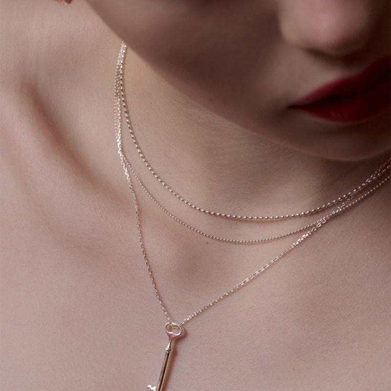 TOU SS014 Layered Ball Chain Necklace