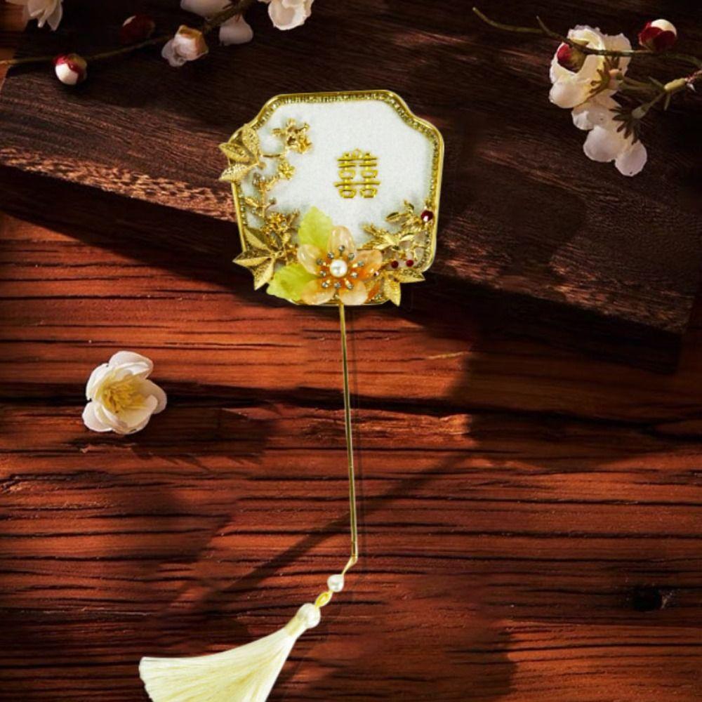 Chinese Style Bridal Group Fan Tassels Chinese Silk Fan Mini Chinese Fan  Chinese Wedding