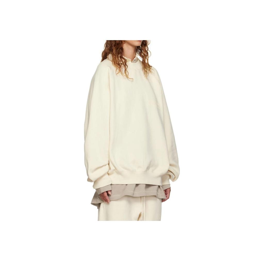 Fear of God Essentials FW22 Eggshell Solid Color Pullover Fleece Hoodie Women Hoodies Eggshell-White FOGE-FW22-367