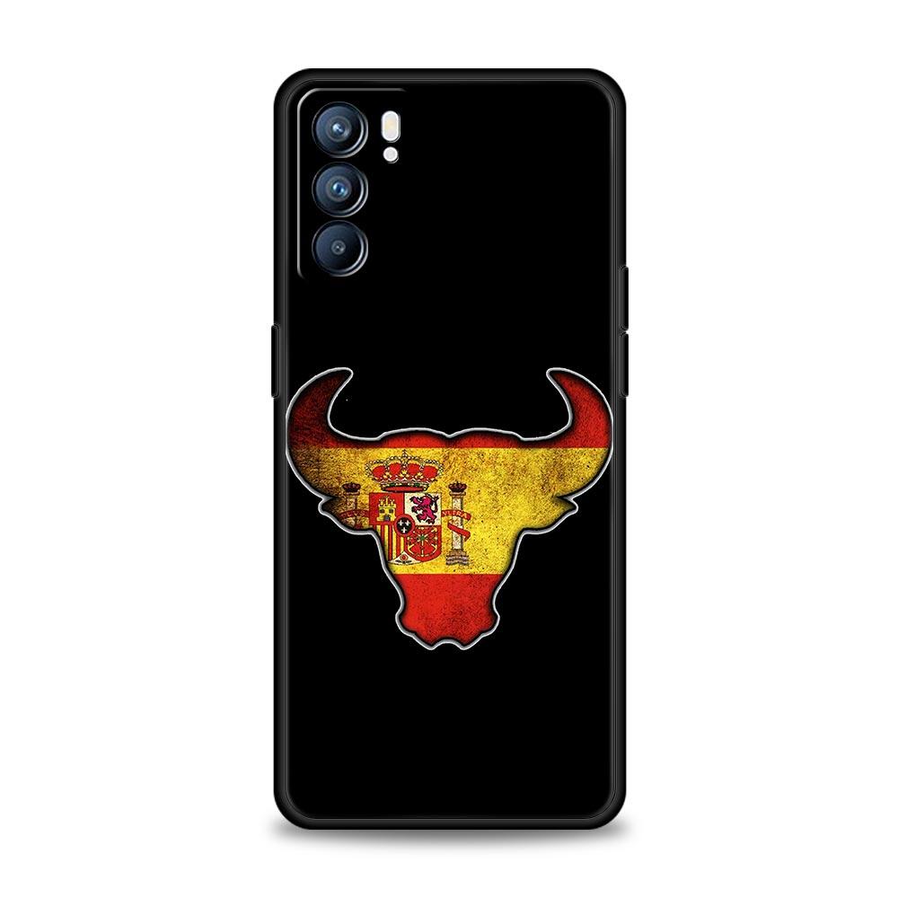 Phone Case For Oppo Reno13 Reno12 Reno11 F Reno10 Pro A54 A53 A95 A76 A74 A57 A98 A80 A79 5G A78 4G Cover Spain Bull Flag