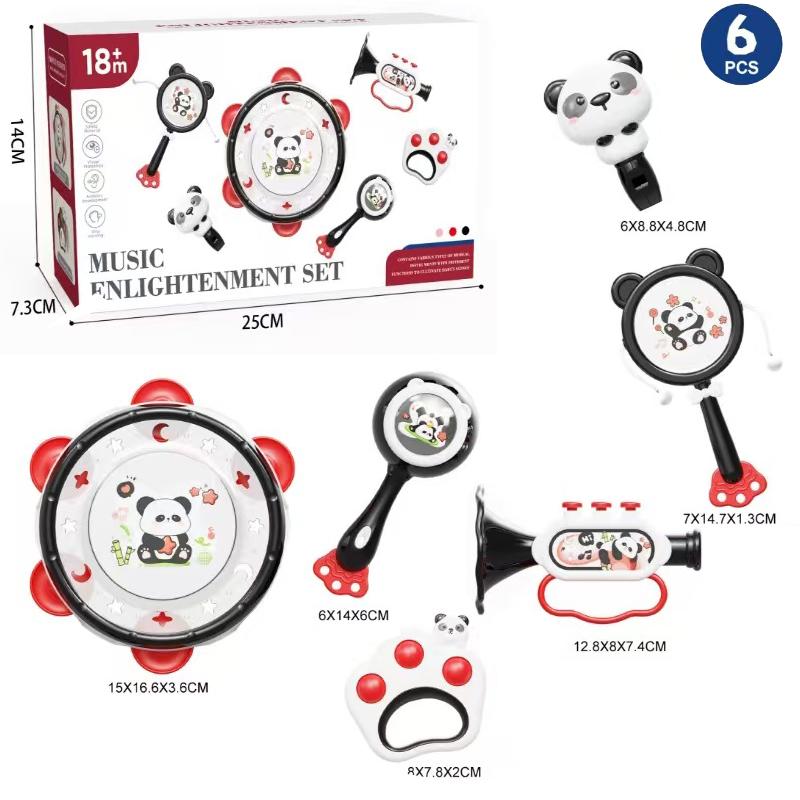 Baby Musical Instruments Set Montessori Handbell Sand Hammer Orff Ringing Instrument Infant Early Visual Stimulation Sensory Toy