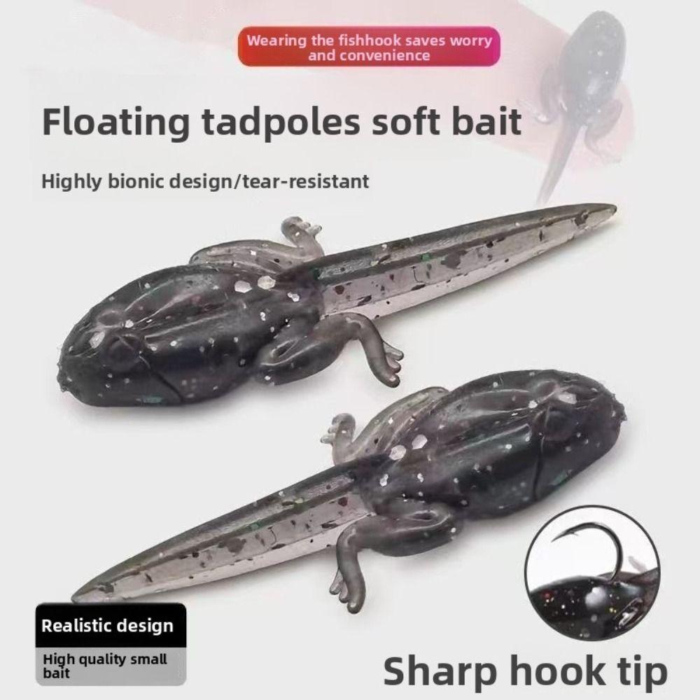 Soft Material Soft Fishing Lures with hook Artificial Worm Shape Bionic Tadpole Bait Lure Fishing