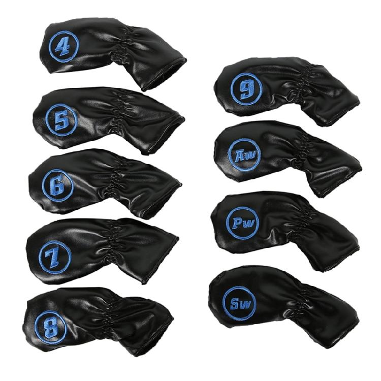 9Pcs Golfs Club Head Cover Fit Most Brands Golfs PU Leathers Iron Waterproof Golfs Club Headcover Golfs Iron Head Cover