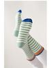 Koreanischer & Japanischer Stil Gestreifte Rutschfeste Mittelhohe & Knielange Bunte Preppy Sportsocken für Damen