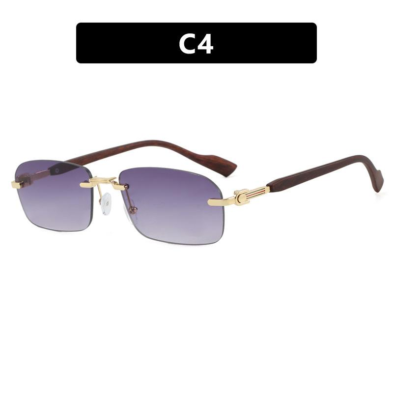 Rimless Metal Sunglasses Women Men Vintage Punk Luxury Designer Irregular Square Hip Hop UV400 Sun Glasses