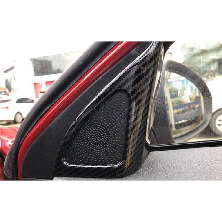 For Kia K3 Forte - A Post Speaker Frame Cover Trim Carbon ABS Style 2PCS