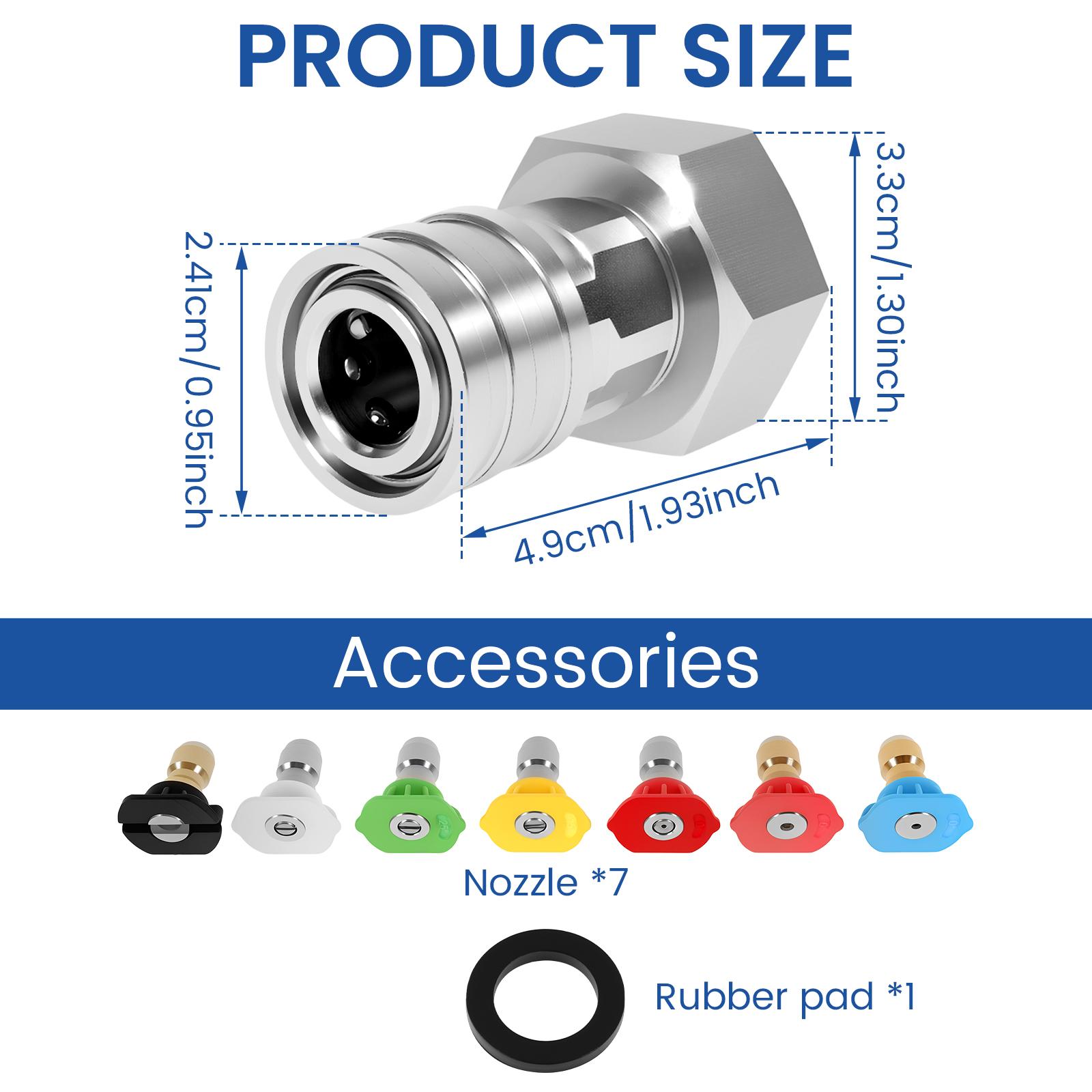 

Garden Hose to Pressure Washer Adapter 3/4” GHT to 1/4” Quick Connect Convert Water Hose to Power Washer Connector Car Washing