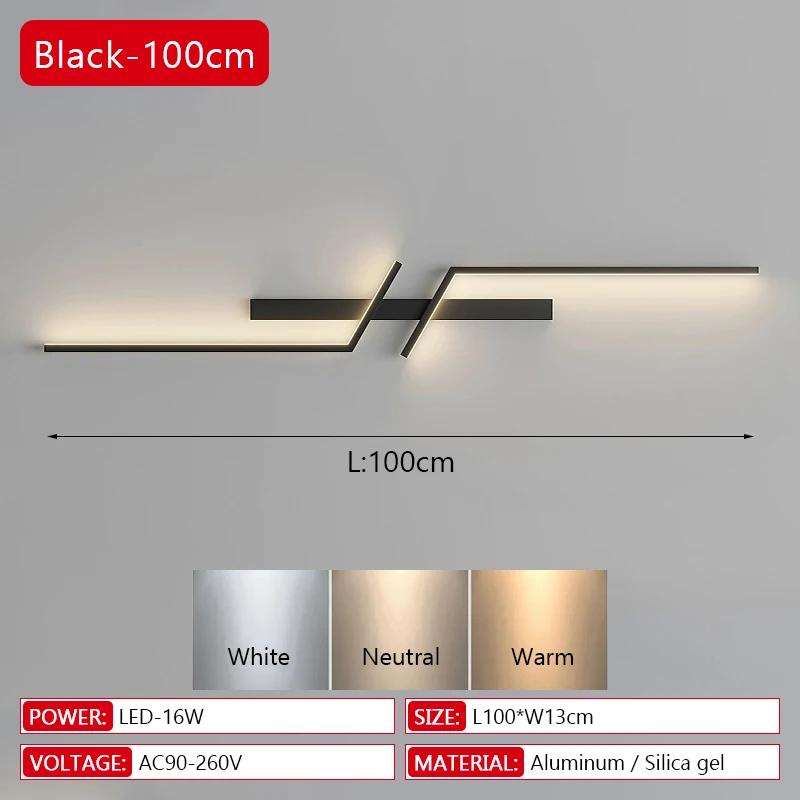 Modern LED Wall Lamp Minimalist Led 13W-18W Light Bedroom Bedside Long Strip Wall Sconces Living Room Home Indoor Lighting