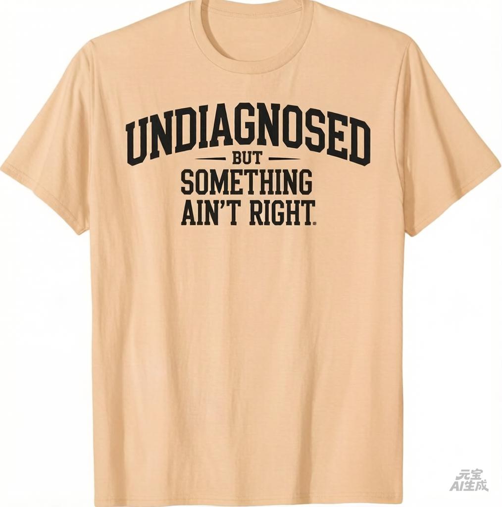 2025 Unisex Vintage Meme Tshirt Funny Undiagnosed But Something Aint Right Tee For Unisex Unisex Streetwear Casual