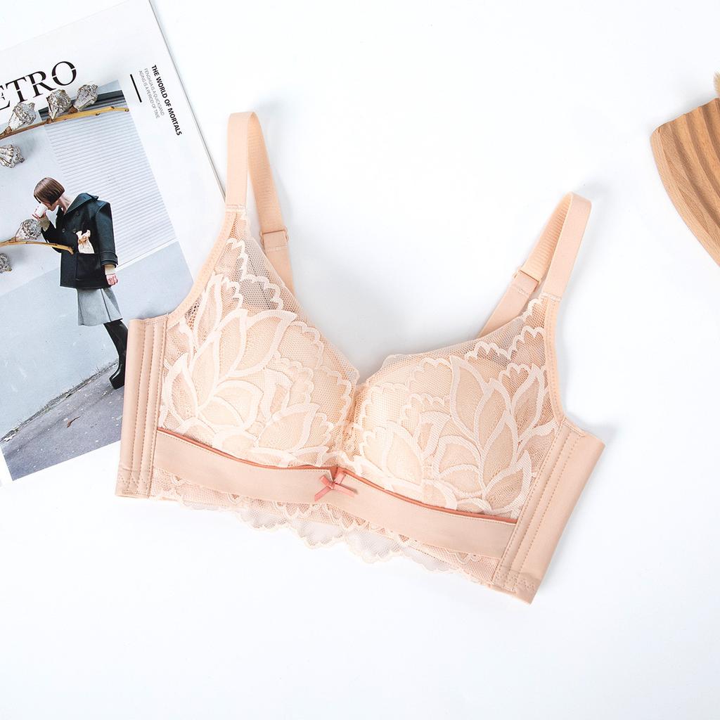 New Sexy Lace Small Chest Concealed Accessory Underwear Women's Inner Material Mulberry Silk Women's No Steel Hoop Text Bra