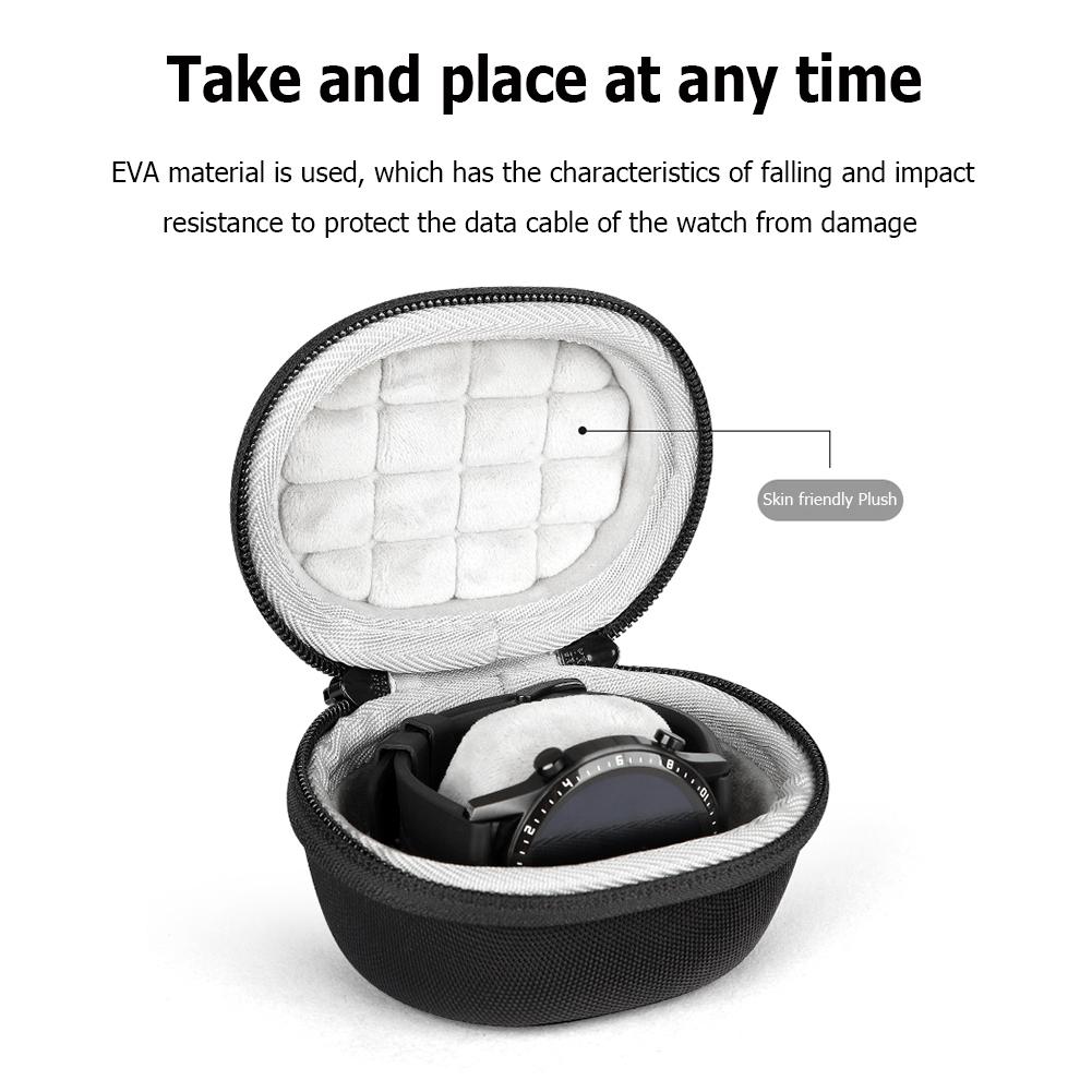 EVA Plush Travel Portable Watch Storage Carrying Box Waterproof Shockproof Smart Bracelet Protective Case Pouch for Galaxy Watch
