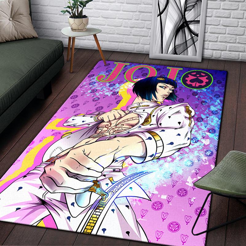 Jojo Anime piękny obraz dywan do salonu duży dywanik czarny miękki dywan maty do dekoracji domu dywaniki Boho piknik