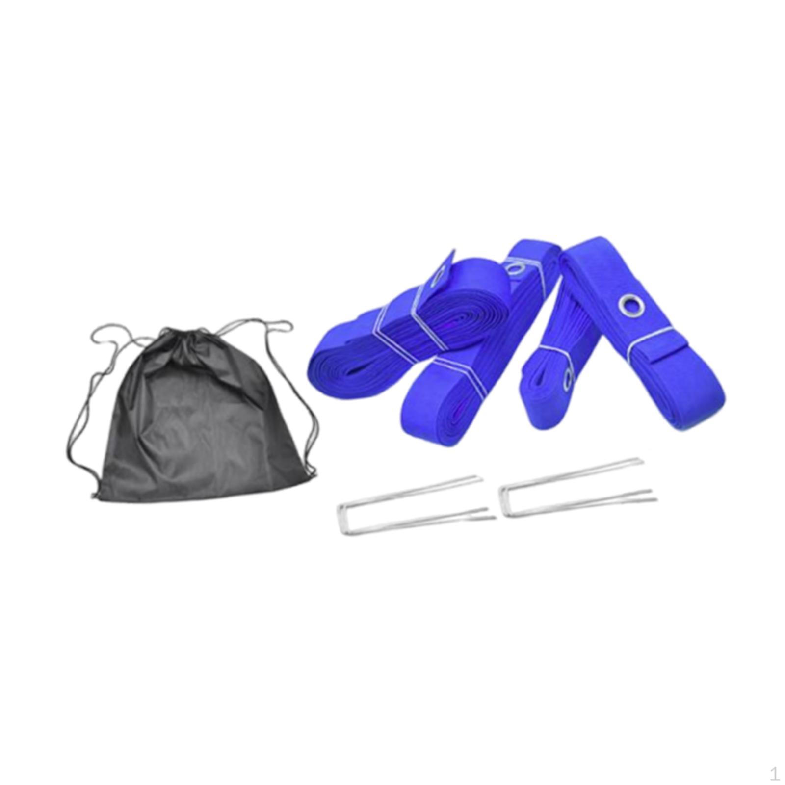 

4 Pieces Beach Volleyball Court Lines for Sand 26 Ft 52 Training Cords Grass Blue
