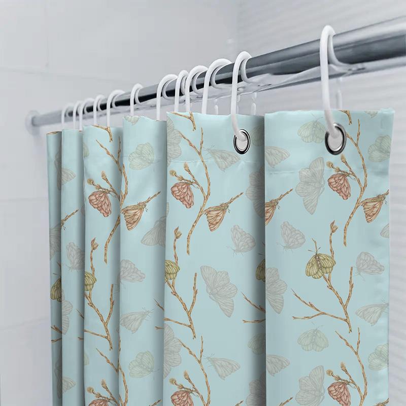 Fashion Butterfly Bath Shower Curtain Waterproof Washable Fabric Decorative Home Decor