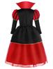 Queen Cosplay Halloween Costume Children Girls Princess Dress Playing Cards Witch Queen with Accessories Heart Tiara Red X Black 150 [ReliBeauty]