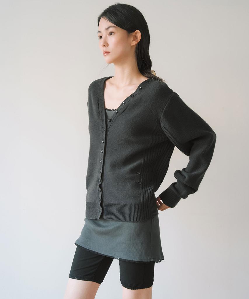 Ieoning Inside Out Multi Cardigan, Charcoal