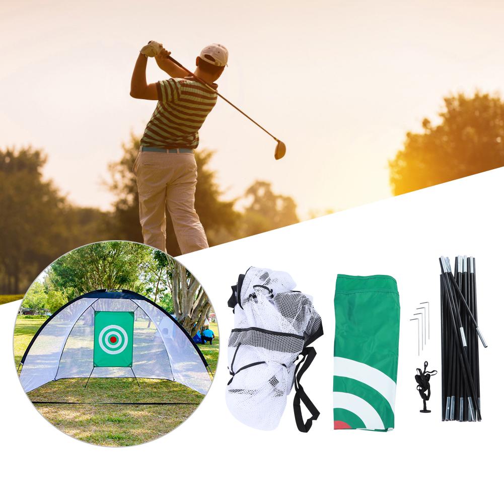 Oxford Cloth Green Lightweight Portable Bottomless Golf Practice Net Training Tool for Indoor Outdoor Using