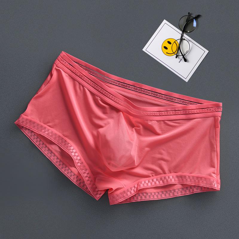 Men's Spring and Summer Lightweight Ice Silk Breathable 3D Convex Mold Design One-piece Briefs