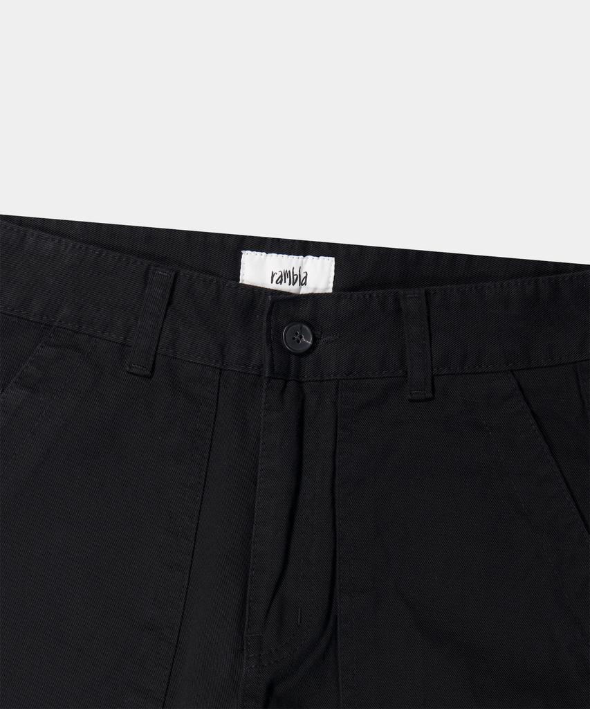 Lambeulla Fatigue Semi-Wide Work Cotton Pants [Black]