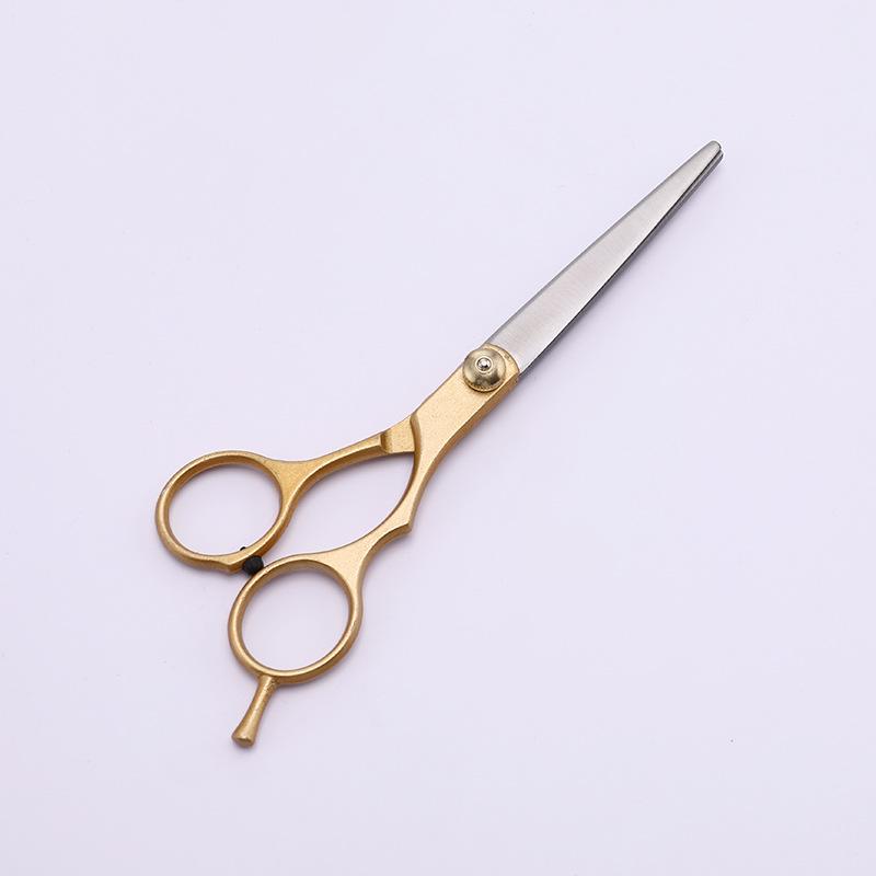 Golden Hairdressing Scissors Set: Thinning & Flat Cut Toothed Scissors for Home Use