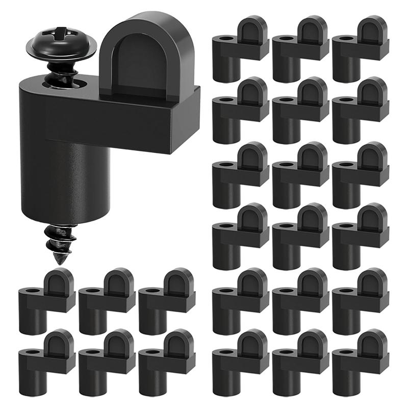 

A84E-For Fastens Winter Window Screens 3/8 In Nylon Window Screen Clip With Screws Offset Window Clips Black 24PCS