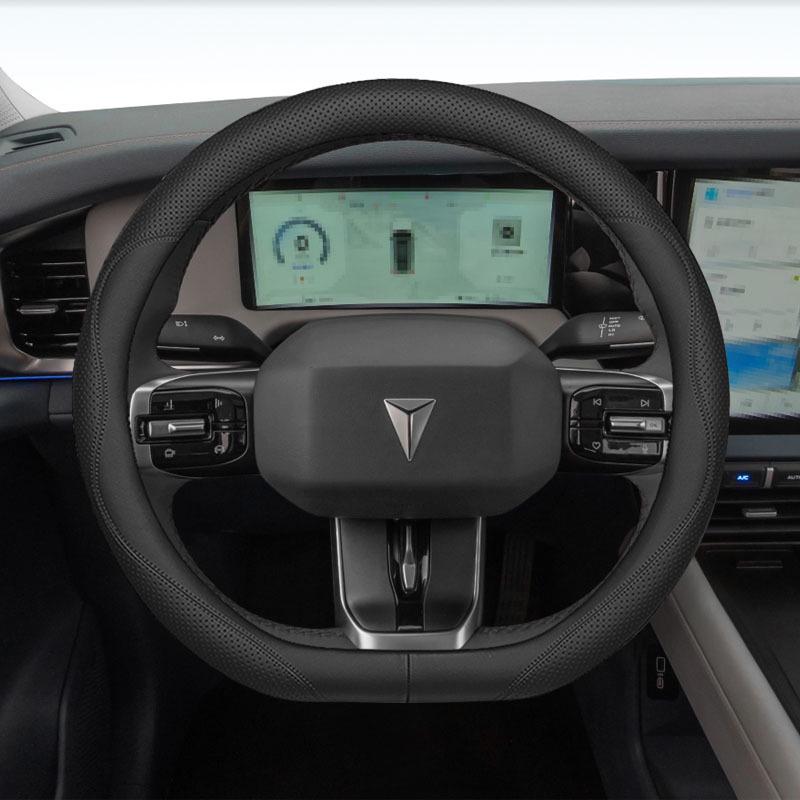 Changan Deep Blue G318 Steering Wheel Cover - Genuine Nappa Leather, Anti-Slip, No-Sew, All-Season Design