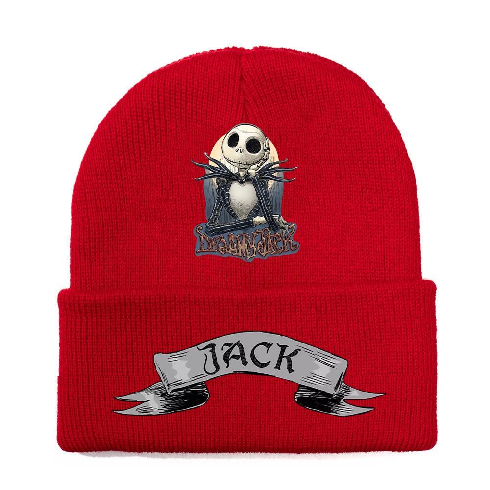Jack Pumpkin Prince Knit Hat Colorful Halloween Print Unisex Winter Warm Cap