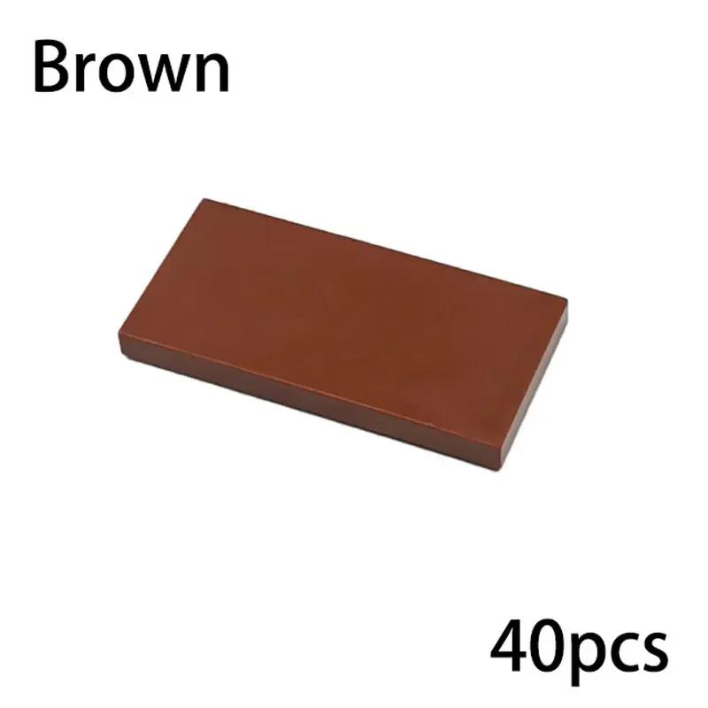 Non-Toxic Compatible 87079 Diy Building Blocks Figures Bricks Smooth 2X4 Ceramic Tile Bricks Educational Creative Size For Children 40Pcs