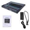 Ammoon MX 1200USB BT 12 Channel Mixing Console Mixer Built In 16 DSP Effects +48V Phantom Power Supports BT Connection
