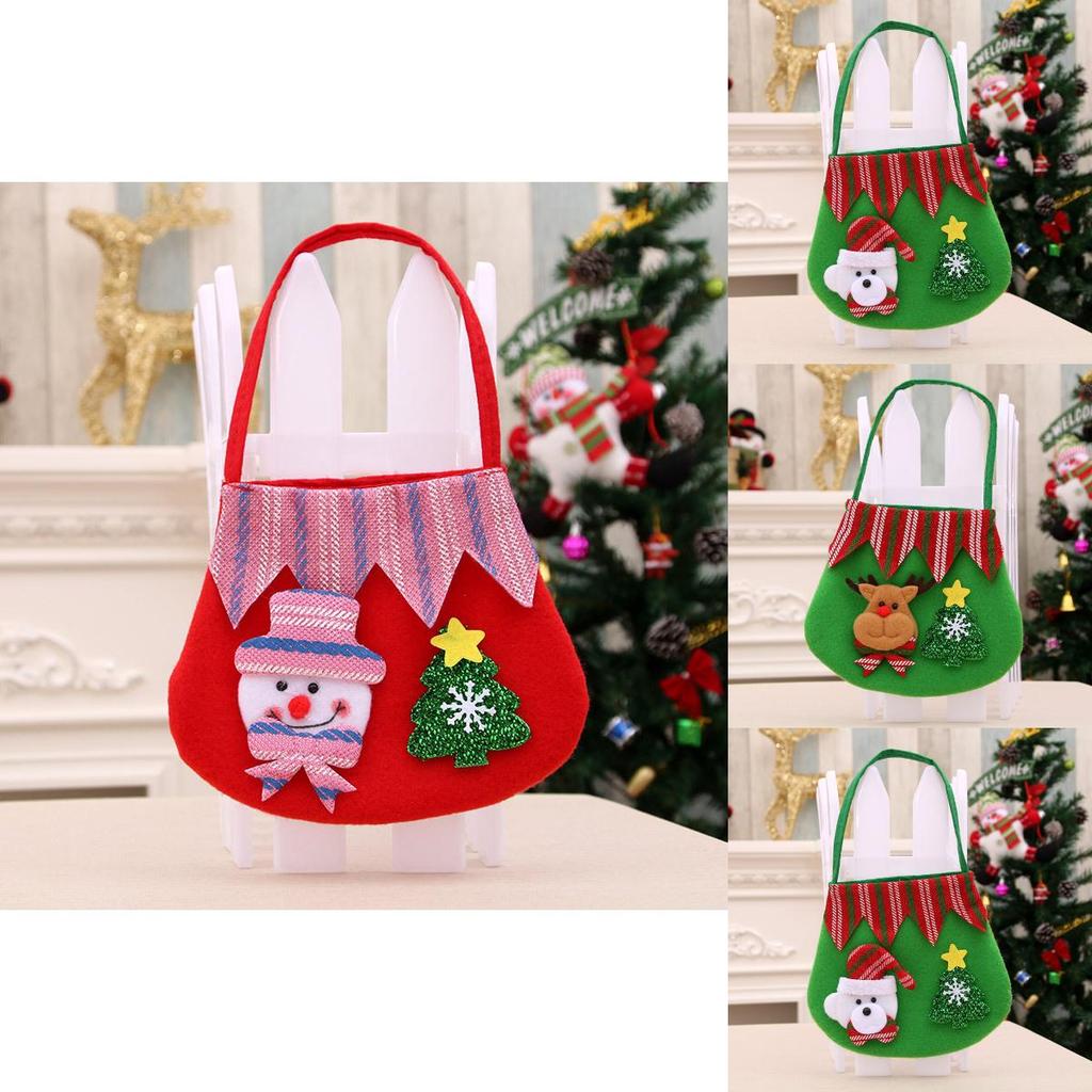 Christmas Party Gift Bags With Mechanical Sewing And Vibrant Red Green Colors
