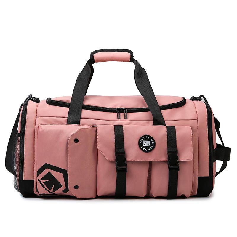

Travel Bag for Women s Large Capacity Wind Cloth Travel Bag Sports Fitness Bag Dry Wet Separation Male Student Living-campus Luggage Bag average size розовый