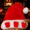 Christmas Drinking Accessories Plush Hat with Drink Holder, Adults Velvet Santa Claus Red White 3 Cups, Xmas Cap for New Year Holiday Party Winter