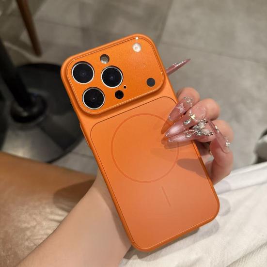 Glass Magnetic Case for IPhone 16 Pro/Pro Max Phone Protective Case for Magsafe Shockproof Cover with Frosted Anti-Scratch Back