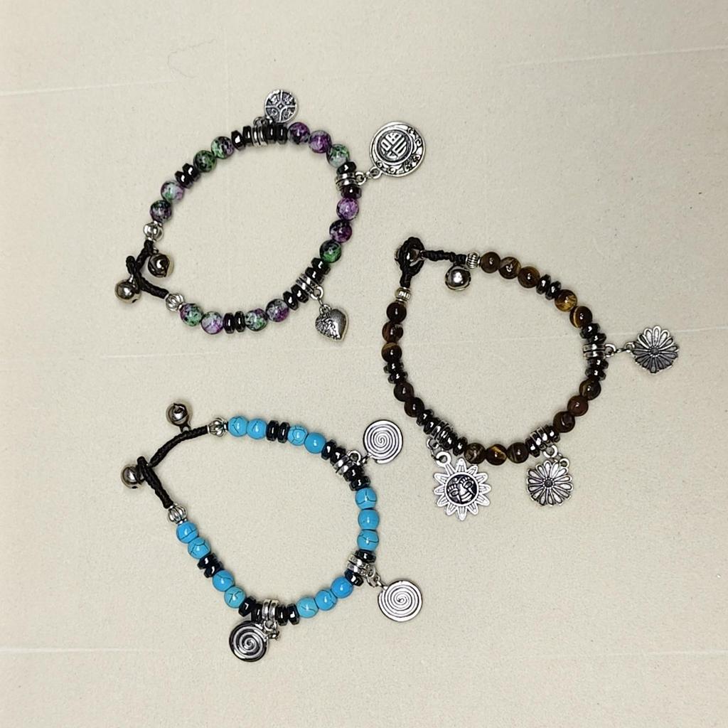 Vintage Tibetan Woven Bracelet with Ethnic Bells