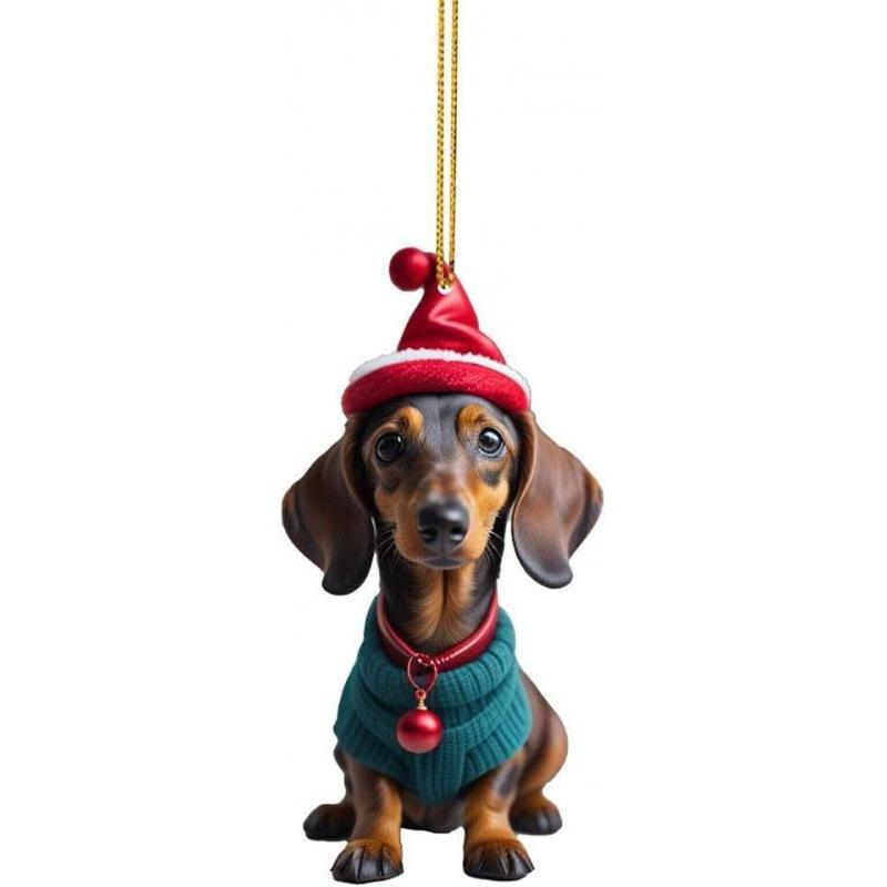 Hanging Pendant Car Xmas Tree Ornament Dog Ornaments Hanging Dog Hanging Pendant For Pet Lovers Christmas Seasonal Display
